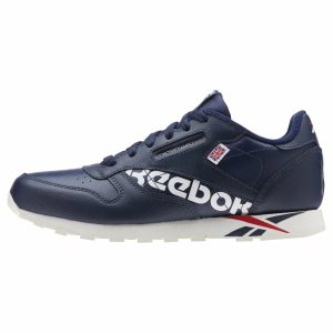 Reebok Classic Leather Turnschuhe Kinder - Navy/Weiß/Rot - DE 734-RFG